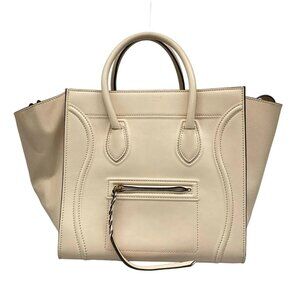 Auth CELINE Luggage Small Square Phantom 169953LCD.02PD Beige Leather - Tote Bag